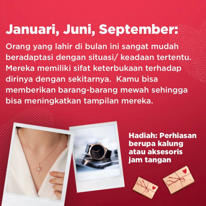 Rekomendasi Hadiah Valentine Berdasarkan Bulan Lahir