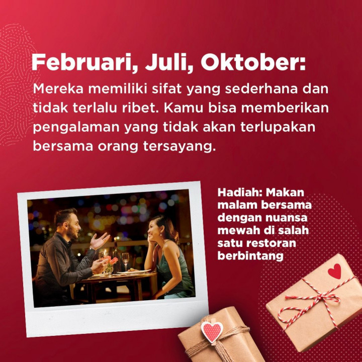 Rekomendasi Hadiah Valentine Berdasarkan Bulan Lahir