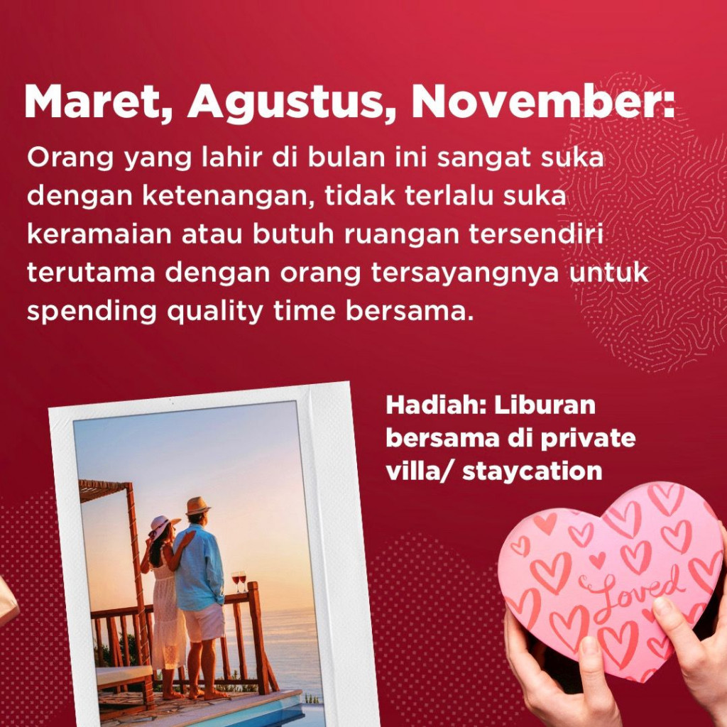 Rekomendasi Hadiah Valentine Berdasarkan Bulan Lahir