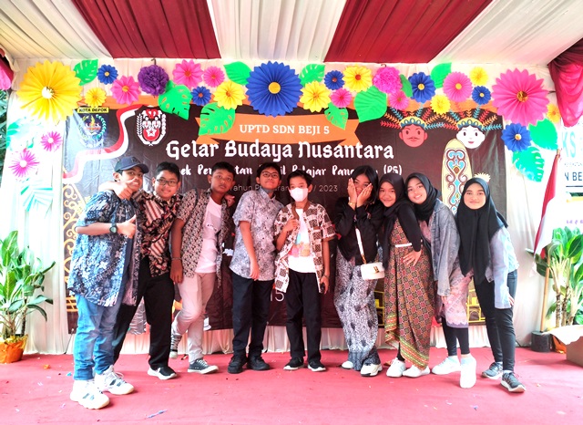 Nuansa batik juga menjadi salah satu yang ikut memeriahkan kegiatan P5 di SDN Beji 5 Depok.