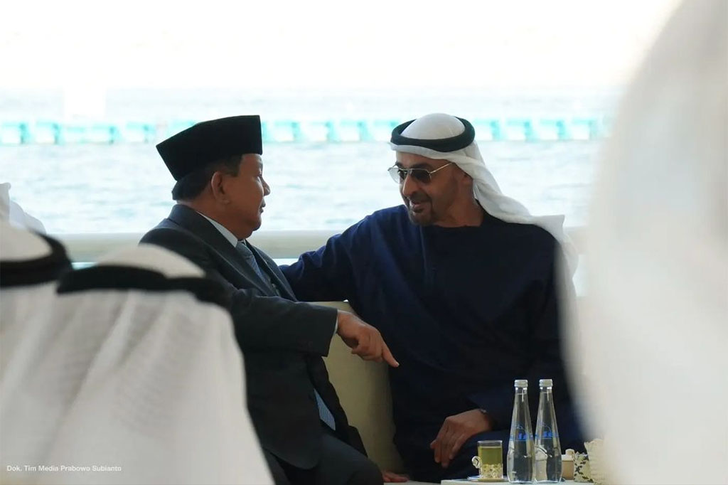 Prabowo menghadiri pameran tersebut sebagai undangan dari Presiden Uni Emirat Arab (UAE) Sheikh Mohamed bin Zayed Al Nahyan guna memperkuat kerja sama pertahanan kedua negara. 