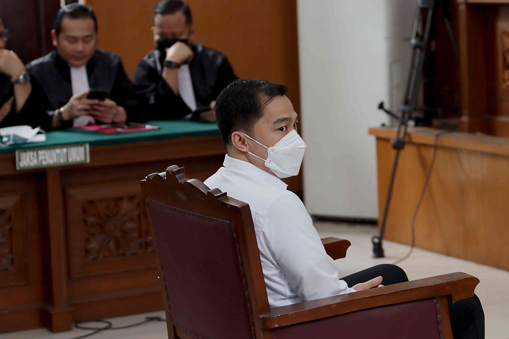 Arif Rachman Arifin terdakwa obstruction of justice atau perintangan proses penyidikan kasus pembunuhan berencana Brigadir J, menjalani sidang vonis di PN Jakarta Selatan, Kamis, 23 Februari 2023. 