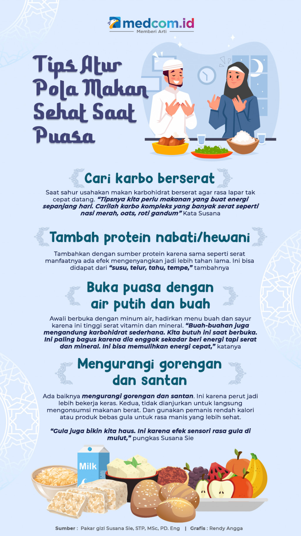 Tips Atur Pola Makan Sehat Saat Puasa