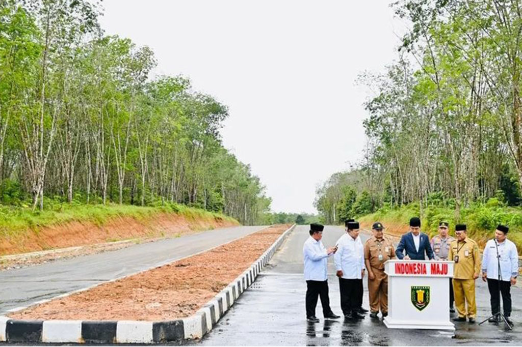 Jokowi mengharapkan Jalan Nan Sarunai Ruas Simpang 4 Islamic Center--Tanjung Selatan, Kabupaten Tabalong, Kalimantan Selatan (Kalsel), dapat menumbuhkan perekonomian wilayah setempat.