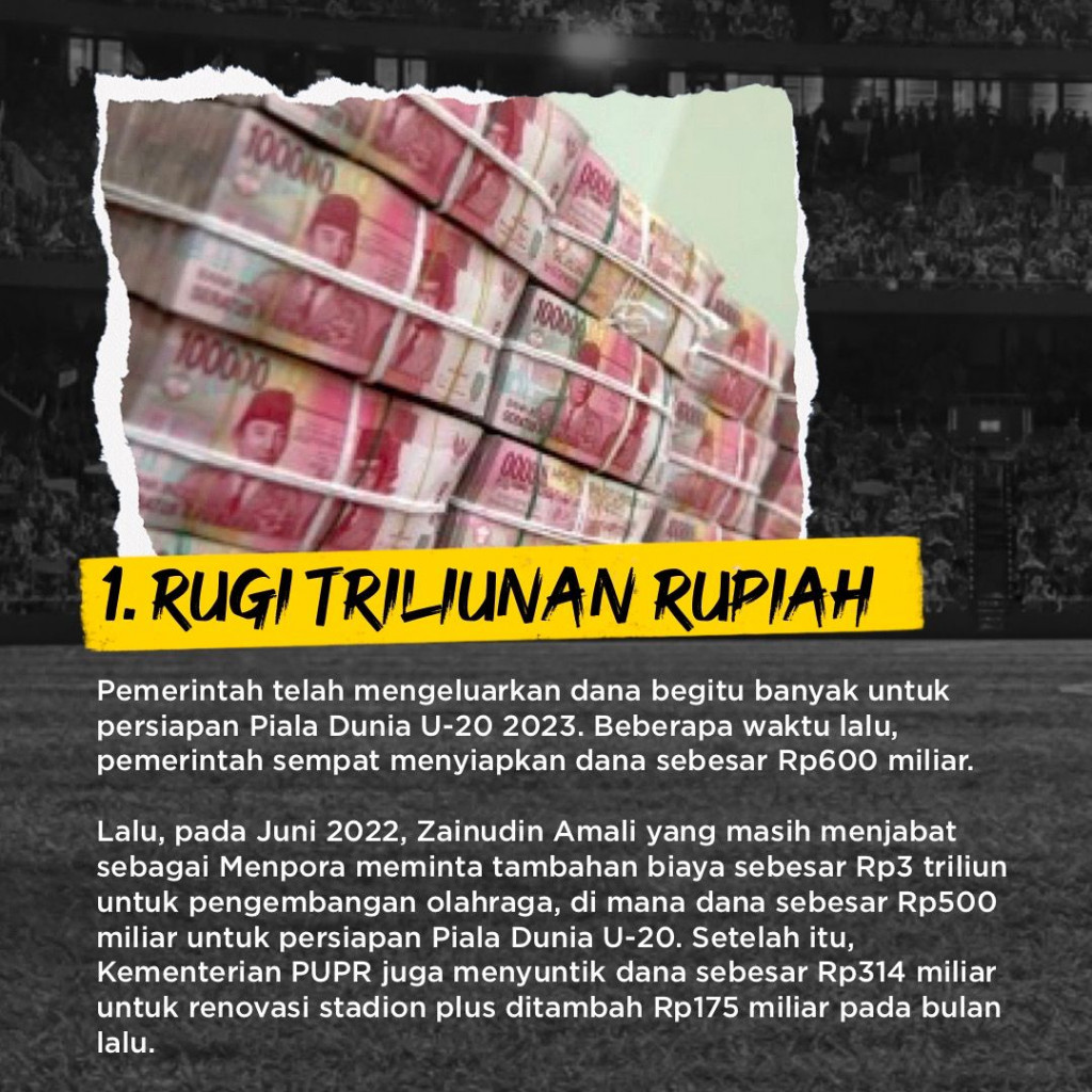 Kerugian Indonesia Usai Batal Jadi Tuan Rumah Piala Dunia U-20