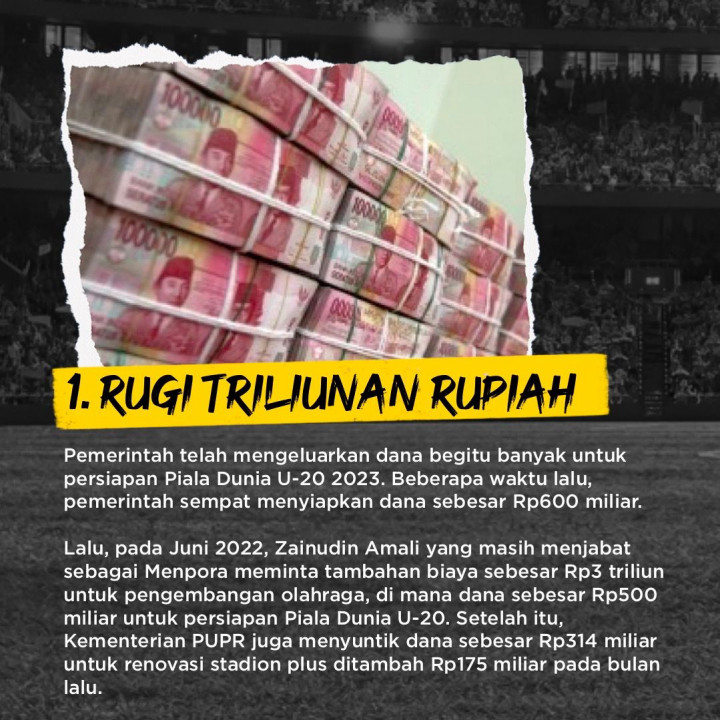 Kerugian Indonesia Usai Batal Jadi Tuan Rumah Piala Dunia U-20