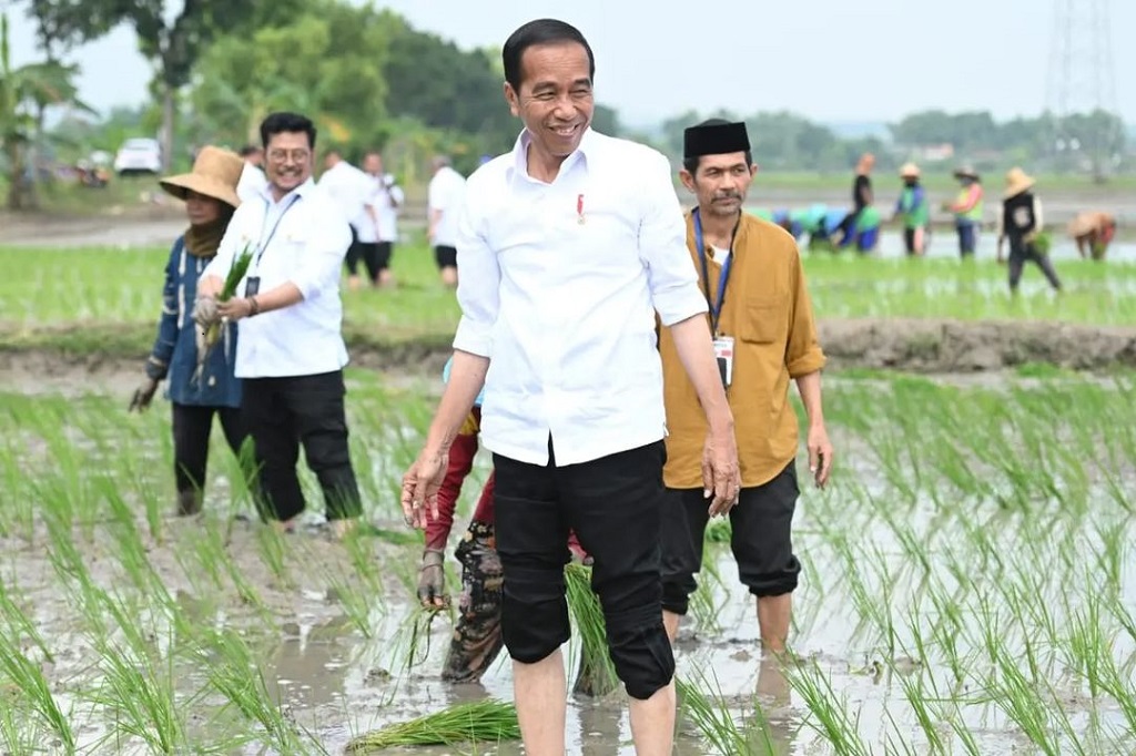 Hal itu disampaikan Presiden Jokowi usai melakukan tanam padi bersama Menteri Pertanian Syahrul Yasin Limpo di Kabupaten Tuban, Jawa Timur, Kamis, 6 April 2023.