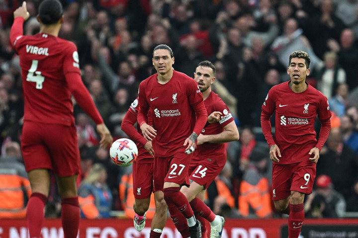Gol dari Roberto Firmino menjelang berakhirnya babak kedua menyelamatkan Liverpool dari kekalahan atas Arsenal pada pekan ke-30 Liga Inggris di Stadion Anfield, Liverpool, Minggu, 9 April 2023 petang waktu setempat.