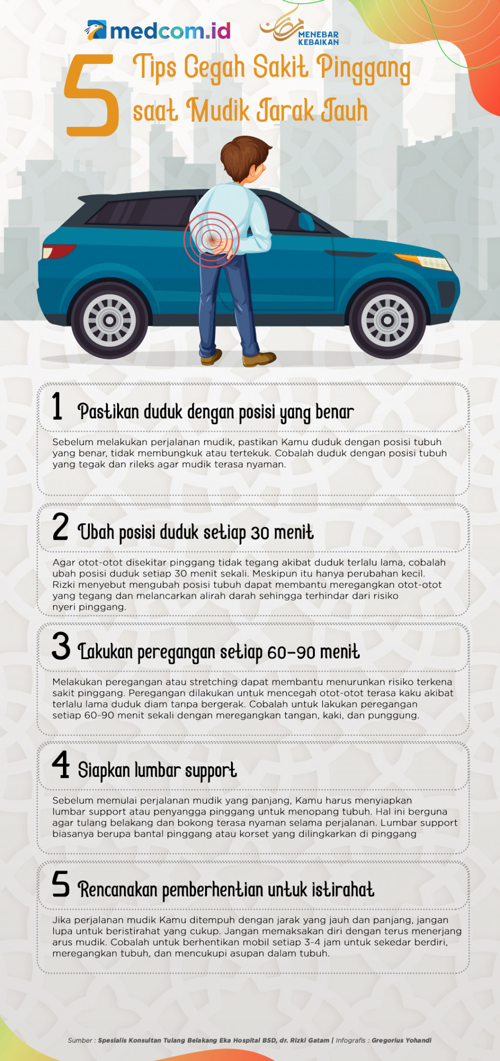 5 Tips Cegah Sakit Pinggang saat Mudik Jarak Jauh