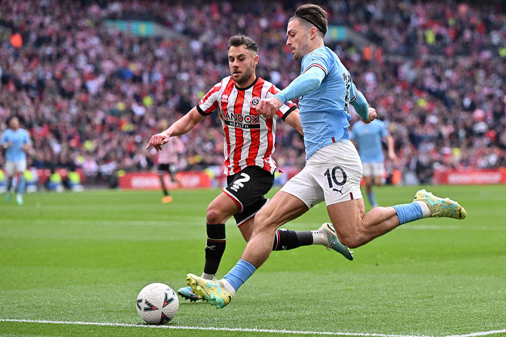 Manchester City melaju ke final Piala FA usai menghajar Sheffield United dengan skor 3-0 pada babak semifinal di Stadion Wembley, London, Sabtu, 22 April 2023 sore waktu setempat.