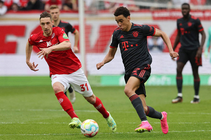 Bayern Muenchen takluk dari Mainz dengan skor 1-3 pada pekan ke-29 Liga Jerman di Stadion Mewa Arena, Mainz, Sabtu, 22 April 2023 sore waktu setempat.