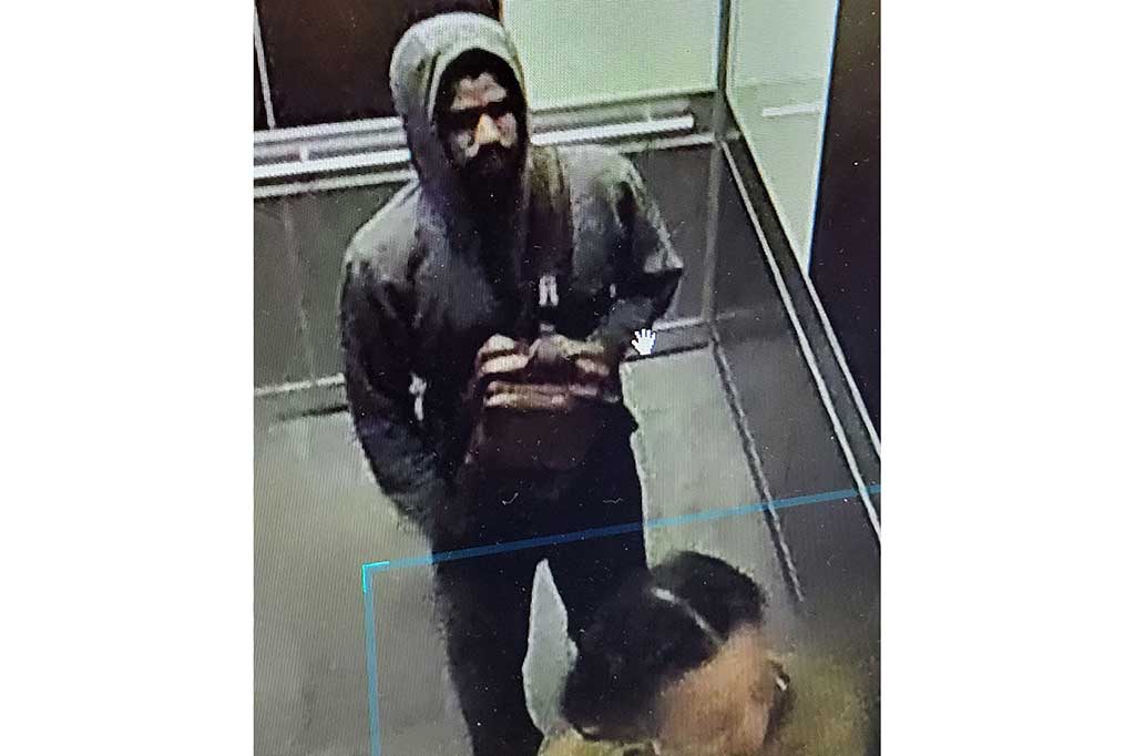 Pihak berwenang menerbitkan foto Patterson, mengenakan celana gelap, tudung menutupi kepalanya dan masker bedah putih, dan memegang pistol.