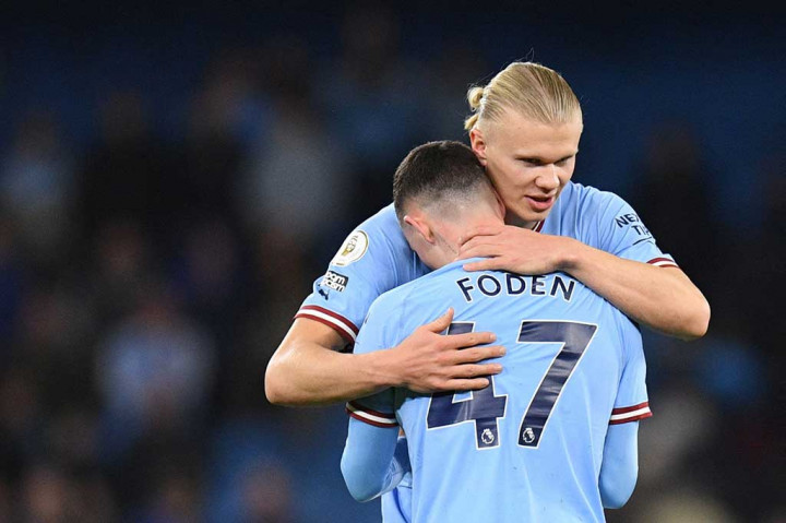 Dari 45 pertandingan yang telah dijalani Haaland di seluruh kompetisi, ia mencetak 35 gol di Liga Inggris, 12 gol di Liga Champions, tiga gol di FA Cup, dan satu gol di Carabao Cup.