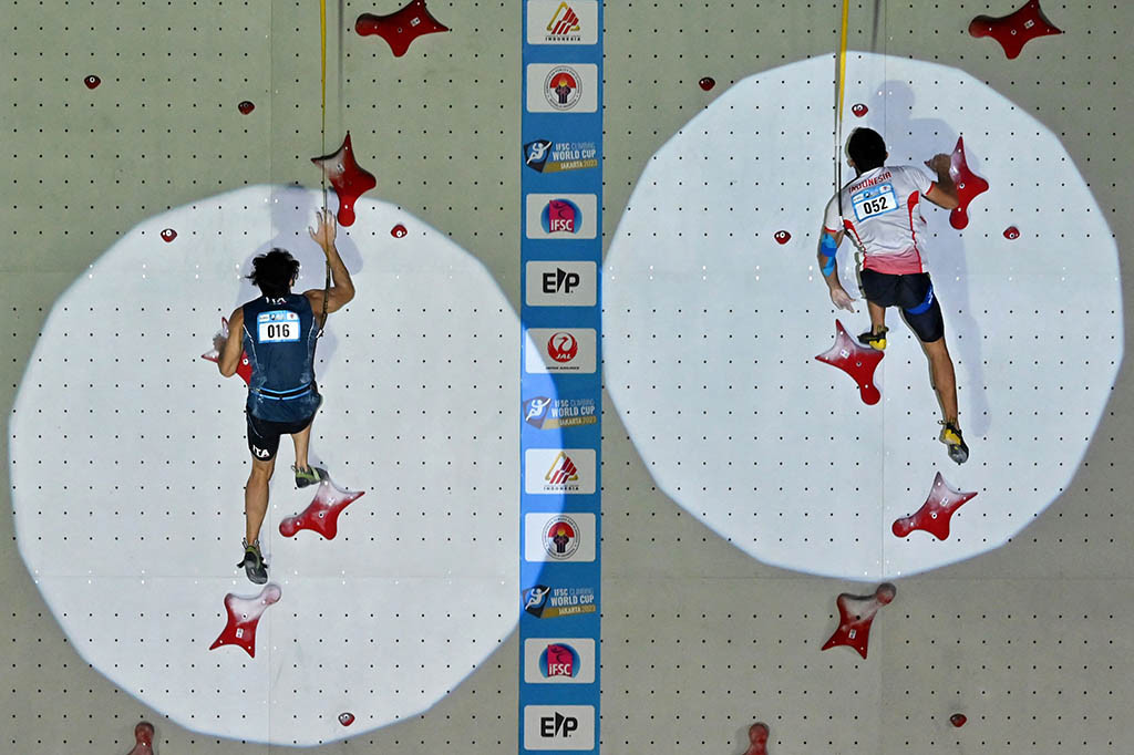 Kiromal Katibin tetap menjadi yang tercepat di babak kualifikasi di nomor speed putra International Federation of Sport Climbing (IFSC) World Cup 2023 Jakarta atau Piala Dunia Panjat Tebing 2023 Jakarta 6-7 Mei meskipun belum 100 persen pulih dari cedera siku.