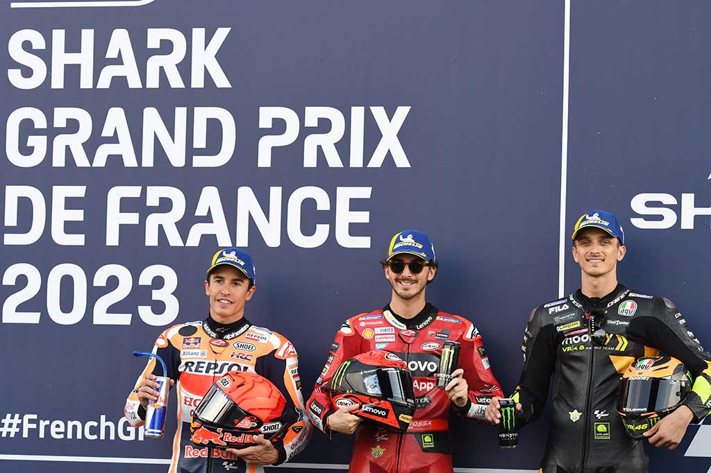 Sementara itu di tempat ketiga direbut oleh Luca Marini (Mooney VR46)  dengan catatan waktu 1 menit 30,842 detik.