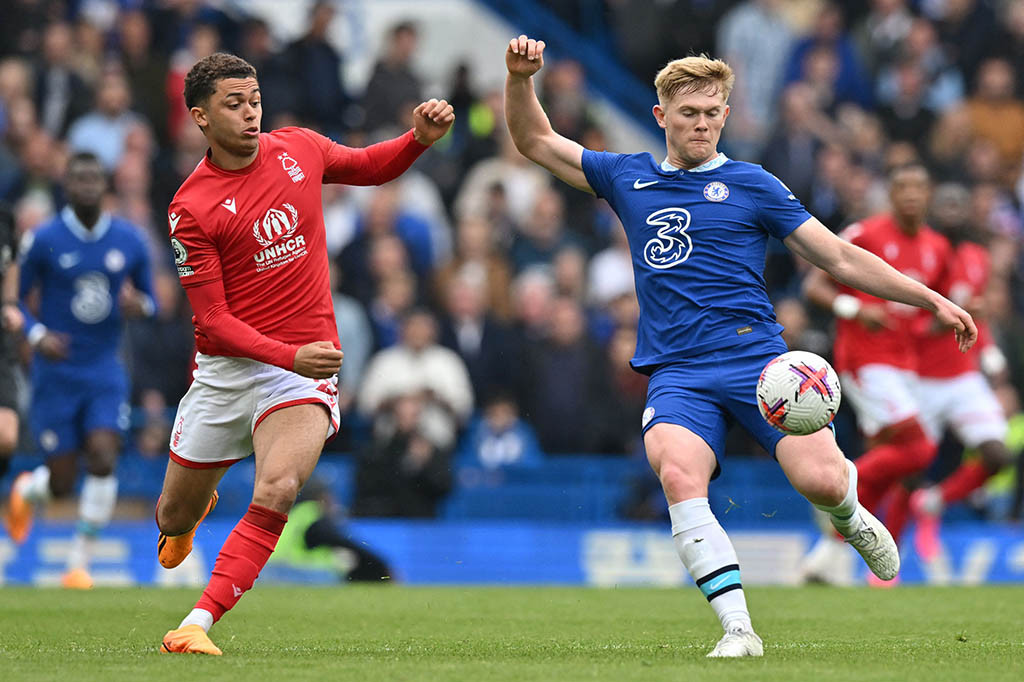 Chelsea gagal menorehkan poin penuh usai ditahan imbang Nottingham Forest 2-2 pada pekan ke-36 Liga Inggris di Stadion Stamford Bridge, London, Sabtu, 14 Mei 2023.