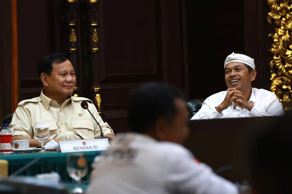 Menhan Prabowo mengapresiasi kunjungan Apdesi ke Kemhan untuk lebih mengetahui dan memahami sistem pertahanan keamanan rakyat semesta.