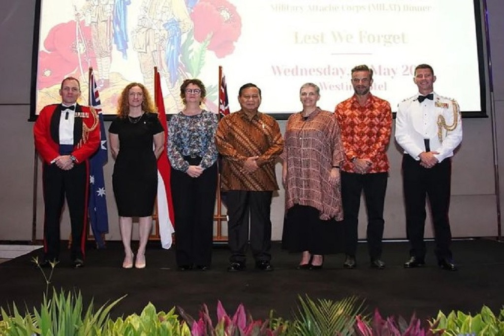 Menteri Pertahanan RI Prabowo Subianto, menghadiri Military Attache Corps ANZAC Reception for the Defense Forces of Australia and New Zealand di Jakarta, Rabu, 17 Mei 2023. Acara ini untuk memperingati Hari ANZAC yang diperingati setiap tanggal 25 April. 