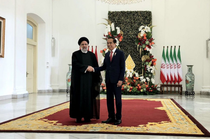 Presiden Joko Widodo menyambut kunjungan kenegaraan Presiden Republik Islam Iran Y.M. Seyyed Ebrahim Raisi, di Istana Kepresidenan Bogor, Jawa Barat, Selasa, 23 Mei 2023.