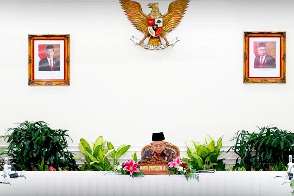 Sebagai Ketua Tim Nasional Percepatan Penanggulangan Kemiskinan (TNP2K) sekaligus koordinator pelaksana Inpres nomor 4 Tahun 2022 tentang Percepatan Penghapusan Kemiskinan Ekstrem, Wapres K.H. Ma'ruf Amin memimpin rapat pleno tingkat menteri di Istana Wapres, Jl. Medan Merdeka Selatan No.6 Jakarta Pusat, Rabu, 24 Mei 2023.