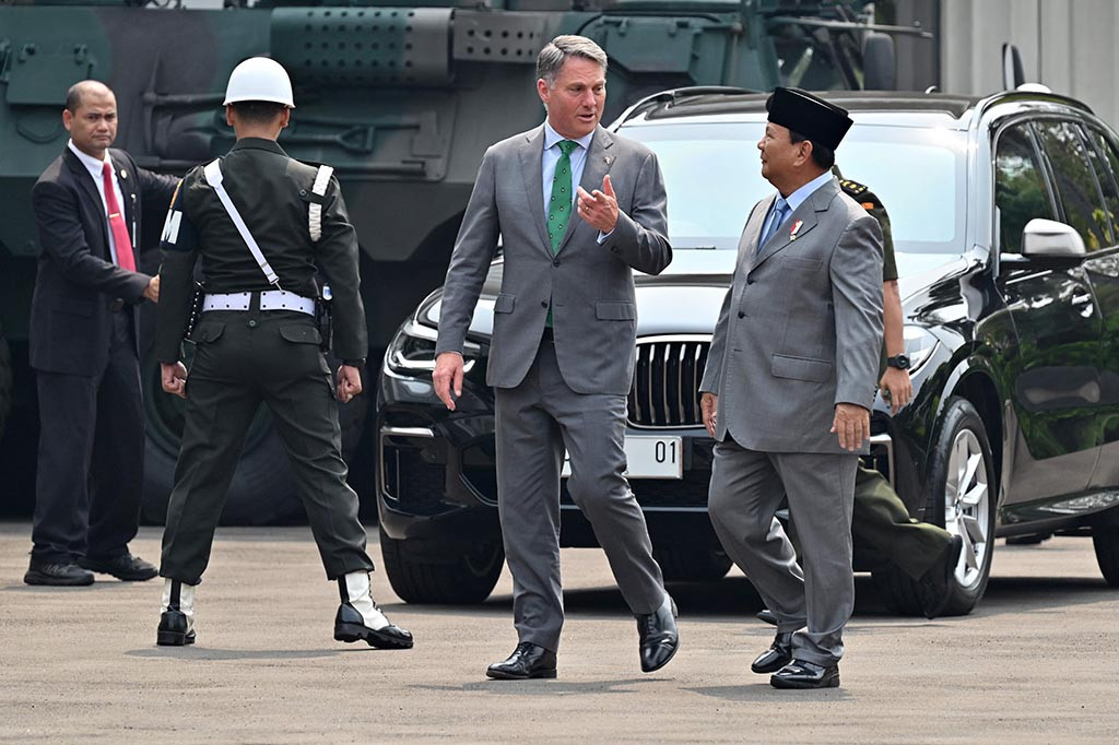 Menteri Pertahanan RI Prabowo Subianto menerima kunjungan resmi Wakil Perdana Menteri sekaligus Menteri Pertahanan Australia Richard Marles di Jakarta, Senin, 5 Juni 2023