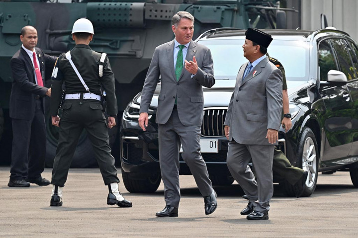 Menteri Pertahanan RI Prabowo Subianto menerima kunjungan resmi Wakil Perdana Menteri sekaligus Menteri Pertahanan Australia Richard Marles di Jakarta, Senin, 5 Juni 2023