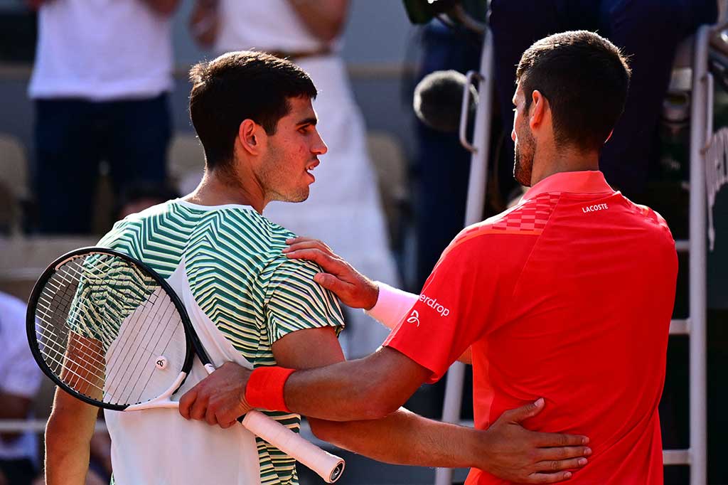 Djokovic menang atas Alcaraz dengan skor 6-2, 5-7, 6-1, 6-1.
