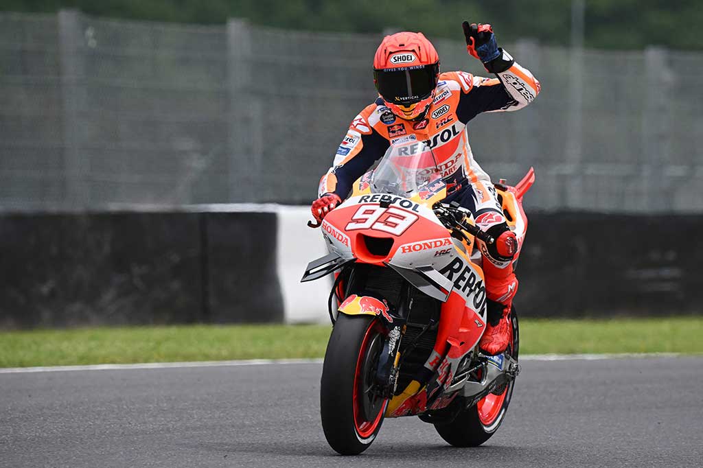 Marquez harus puas finis P2 dengan margin 0,078 detik dari polesitter dan adiknya, Alex Marquez dari tim Gresini melengkapi finis tiga besar setelah menyintas Q1, demikian laman resmi MotoGP.