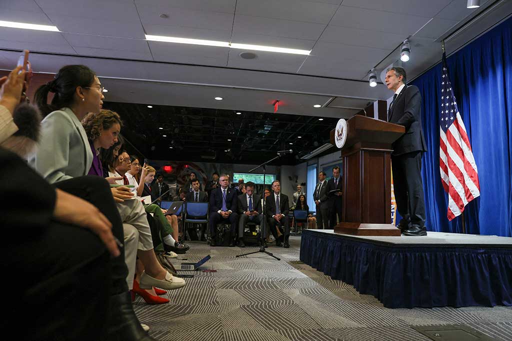 Blinken menjadi pejabat AS pertama yang berkunjung ke Tiongkok sejak Presiden Joe Biden menjabat pada Januari 2021. 