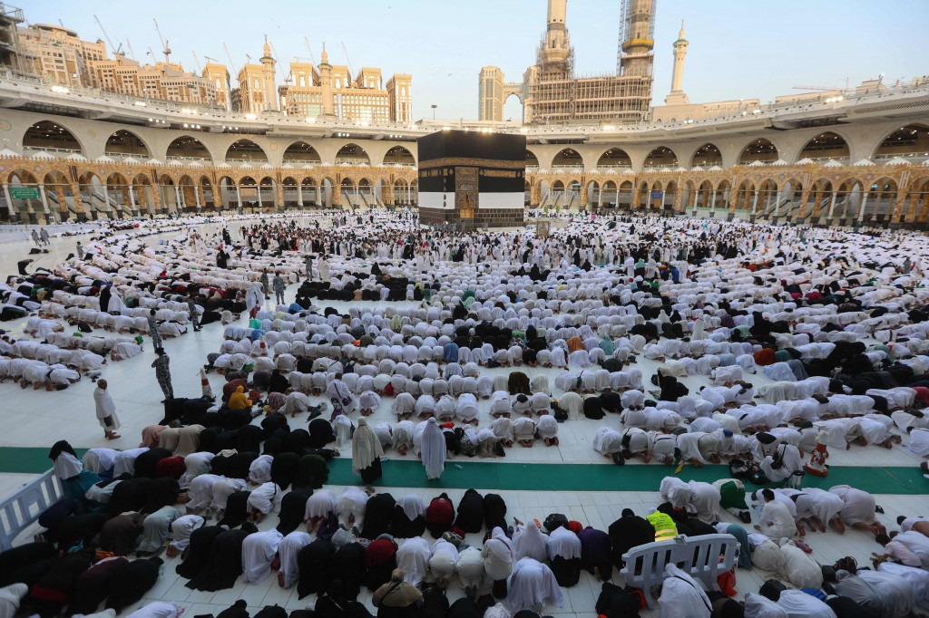 Suasana salat Iduladha di Masjidil Haram, Mekah, Arab Saudi. AFP PHOTO/SPA