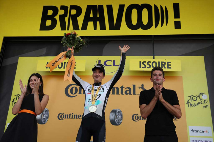 Dengan sprint menuju finis, Bilbao mengalahkan pembalap Jerman Georg Zimmermann dan Ben O'Connor yang melengkapi podium, demikian laman resmi Tour.