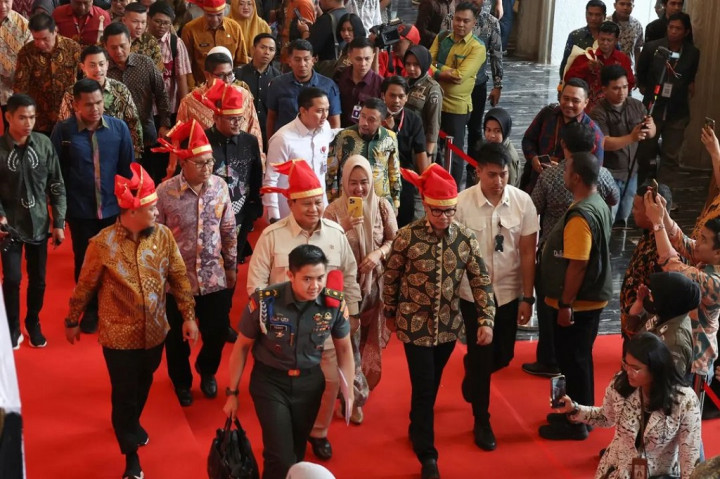 Menteri Pertahanan Prabowo Subianto, menghadiri undangan Rakernas Apeksi ke XVI 2023, bertemakan 