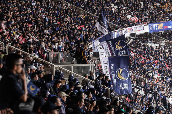 Ratusan Ribu kader NasDem ikuti Apel Siaga Perubahan Partai NasDem di Stadion Utama Gelora Bung Karno (GBK) Senayan, Jakarta Pusat, Minggu, 16 Juli 2023. 