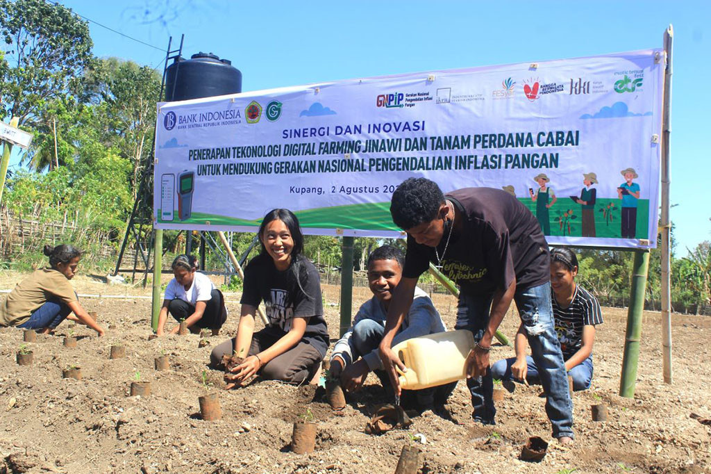 Alat Jinawi merupakan teknologi digital farming yang berbasiskan Internet of Things (IoT), yakni alat pengukur Ph tanah dan penyedia informasi presisi terkait kebutuhan pupuk NPK.