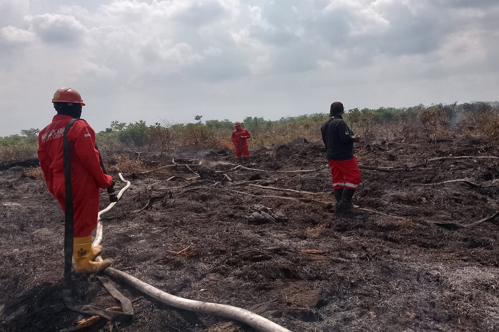 Sementara Komandan Manggala Agni Daops Pekanbaru Chaerul Parsaulian Ginting mengatakan tim gabungan Manggala Agni, TNI, Polri, Masyarakat Peduli Api (MPA) tengah melakukan proses penyekatan, pemadaman dan pendinginan di lokasi lahan Polda Riau di Karya Indah, Kecamatan Tapung, Kabupaten Kampar. Selain itu, tim juga melakukan pemadaman karhutla di Desa Kualu, Kecamatan Tambang, Kabupaten Kampar.