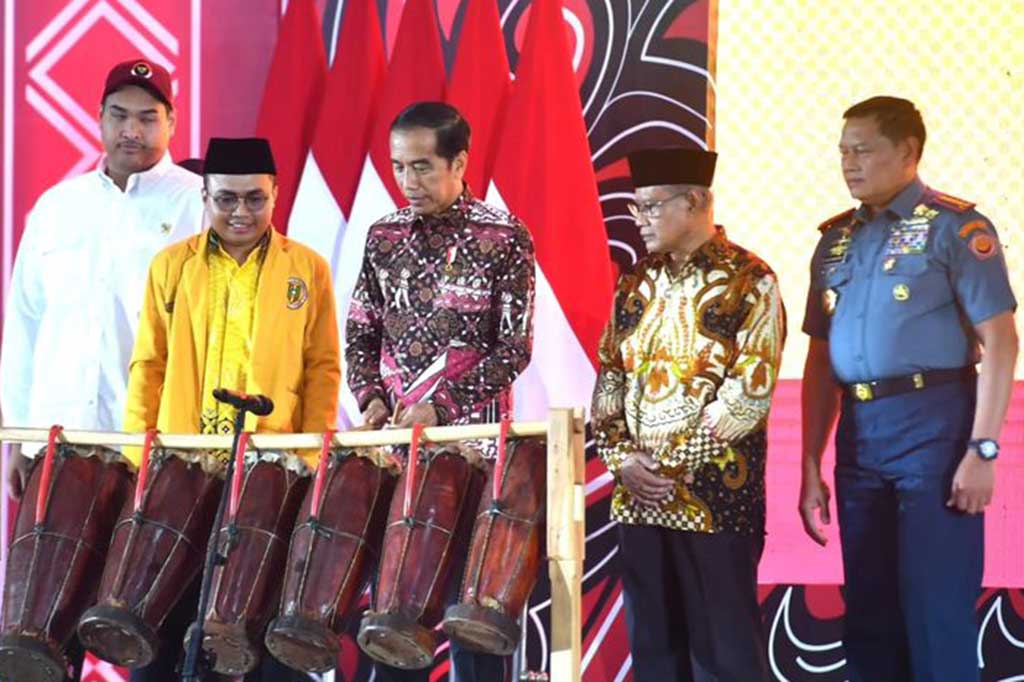 Pembukaan Muktamar XXIII IPM tersebut ditandai dengan pemukulan Taganing oleh Presiden Jokowi yang didampingi oleh Ketua Umum PP Muhammadiyah Haedar Nashir dan Ketua Umum PP IPM Nashie Efendi serta sejumlah pejabat lainnya.