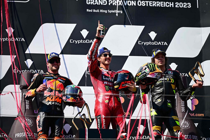 Poin maksimal di sirkuit Red Bull Ring membuatnya unggul 62 poin dari Jorge Martin di klasemen 2023 dengan menyelesaikan 10 dari 20 balapan.