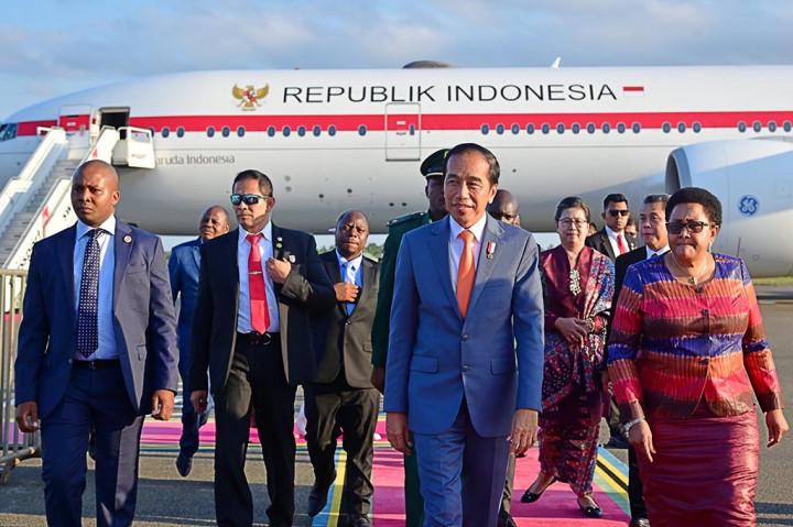 Di bandara tersebut, Presiden Jokowi juga tampak disambut dengan sejumlah penampilan budaya berupa dua tarian penyambutan, yakni tarian suku Maasai dari Arusha dan tarian Msewe dari Zanzibar. Selain itu, tampak juga grup musik memainkan musik tradisional penyambutan.