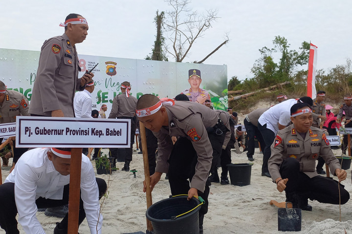Namun, menurut Kapolda untuk di Babel penanaman dilaksanakan di seluruh Polres jajaran di Kabupaten termaksut Polda.