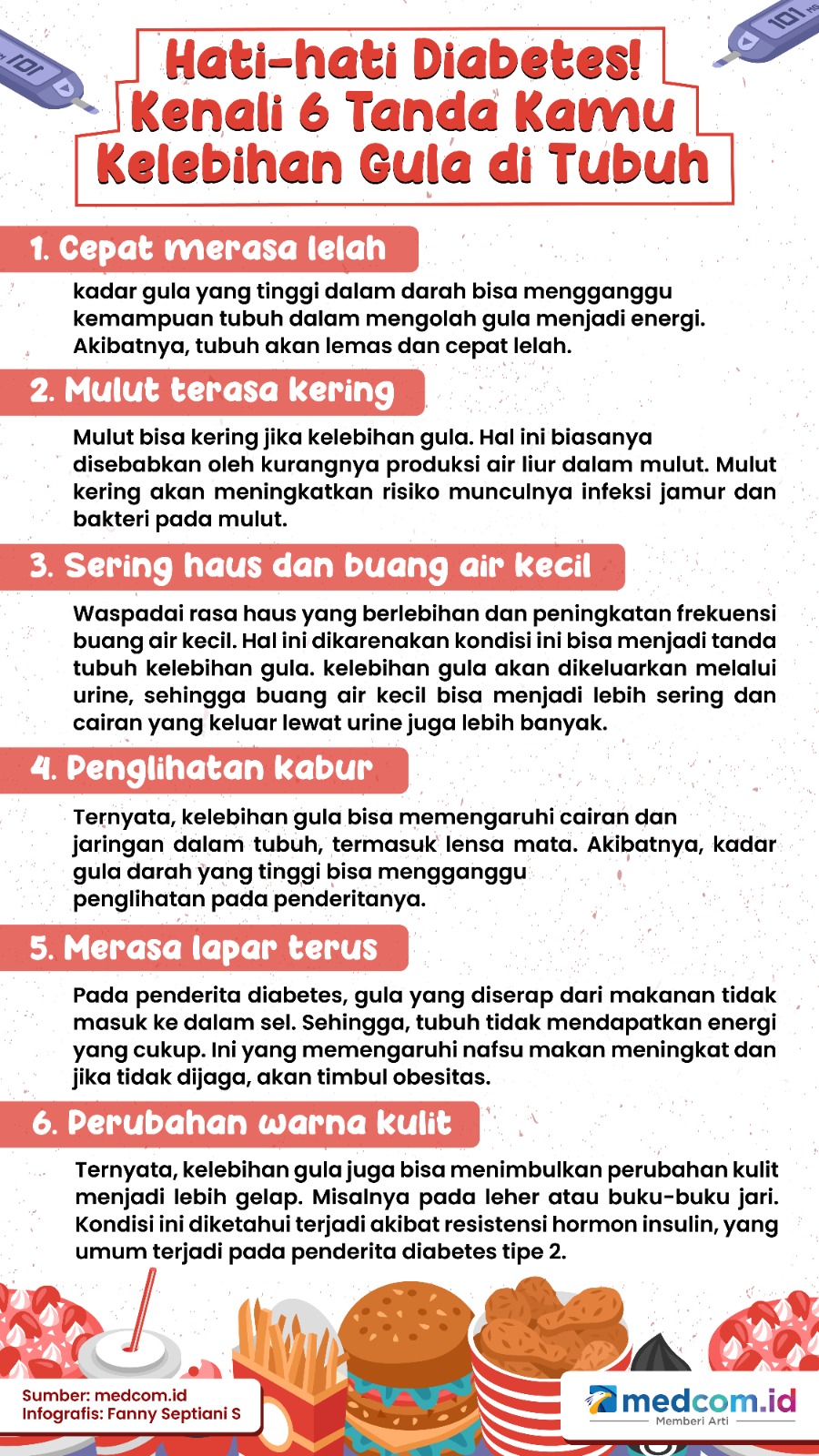 Hati-hati Diabetes! Kenali 6 Tanda Kamu Kelebihan Gula di Tubuh