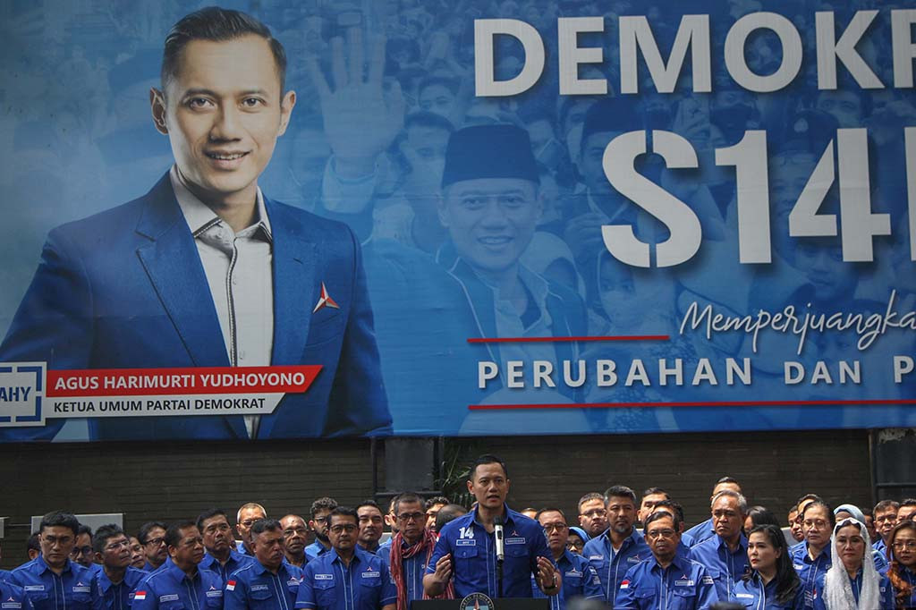 Ketua Umum Partai Demokrat Agus Harimurti Yudhoyono (AHY) mengucapkan selamat atas deklarasi Anies Baswedan dan Muhaimin Iskandar (Cak Imin) sebagai pasangan bakal calon presiden (capres) dan calon wakil presiden (cawapres) 2024.