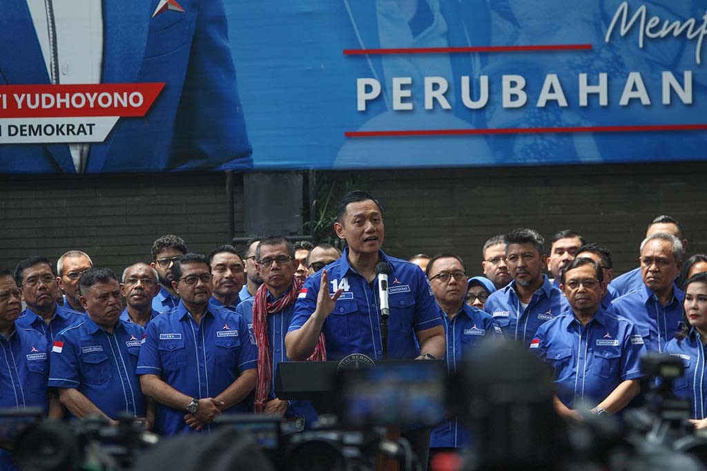 Ketua Umum Partai Demokrat Agus Harimurti Yudhoyono (AHY) mengucapkan selamat atas deklarasi Anies Baswedan dan Muhaimin Iskandar (Cak Imin) sebagai pasangan bakal calon presiden (capres) dan calon wakil presiden (cawapres) 2024.