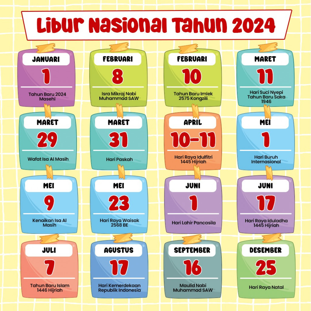 Daftar Hari Libur Nasional dan Cuti Bersama 2024
