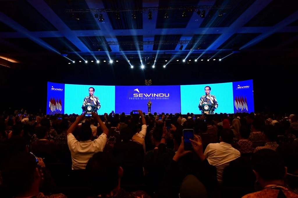 Presiden Joko Widodo menghadiri acara Sewindu Proyek Strategis Nasional (PSN), di Mal Kota Kasablanka, Jakarta, Rabu, 13 September 2023.