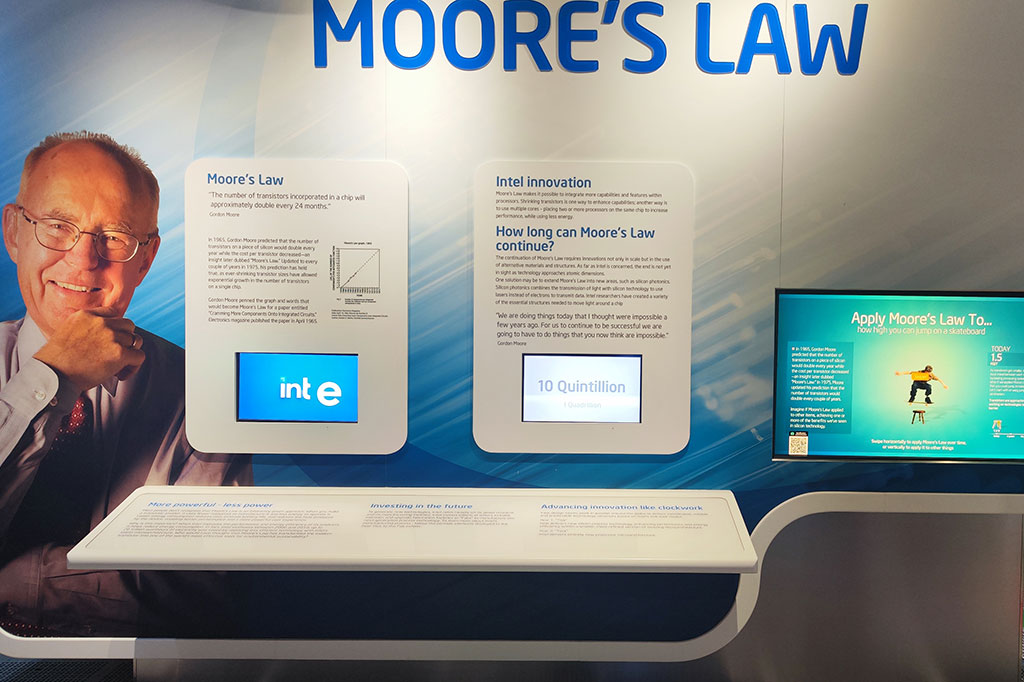 Moore’s Law merupakan teori yang disampaikan Gordon E. Moore. Dia memprediksi bahwa komponen transistor pada prosesor akan berlipat ganda setiap tahun, sehingga prosesor makin cepat dan bisa memiliki banyak fitur dan kemampuan.