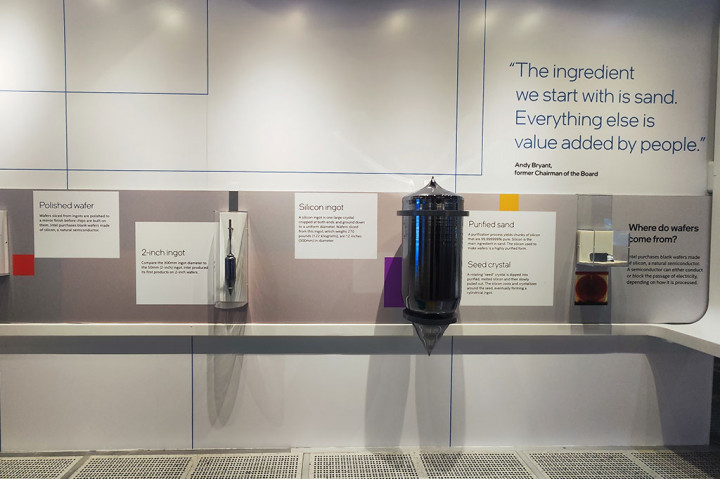 Proses pengolahan material untuk silikon dan menjadi wafer yaitu lempengan silikon untuk dibuat menjadi prosesor.