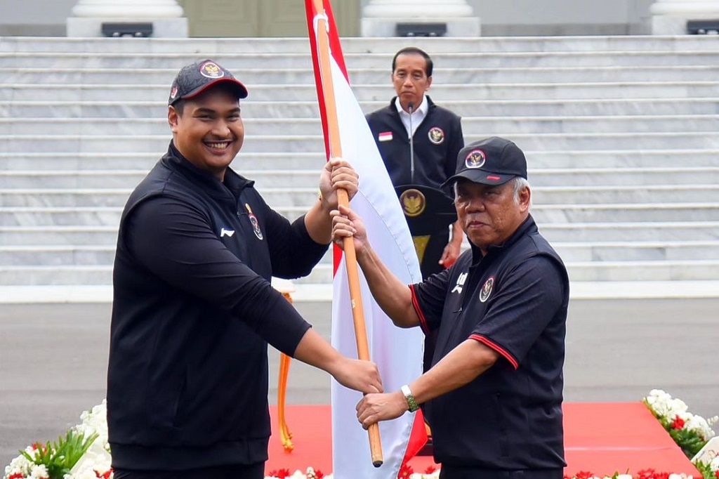 Presiden Joko Widodo (Jokowi) resmi melepas sebanyak 576 kontingen Asian Games 2022 Hangzhou, China, di Istana Merdeka, Jakarta Selasa, 19 September 2023.