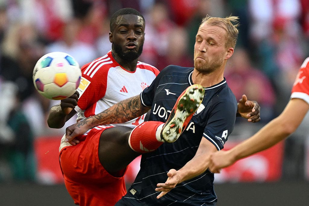 Trigol dari penyerang Harry Kane turut mewarnai pesta gol Bayern Muenchen ke gawang VFL Bochum dengan skor 7-0 pada pekan kelima Liga Jerman di Stadion Allianz Arena, Muenchen, Sabtu, 23 September 2023.  