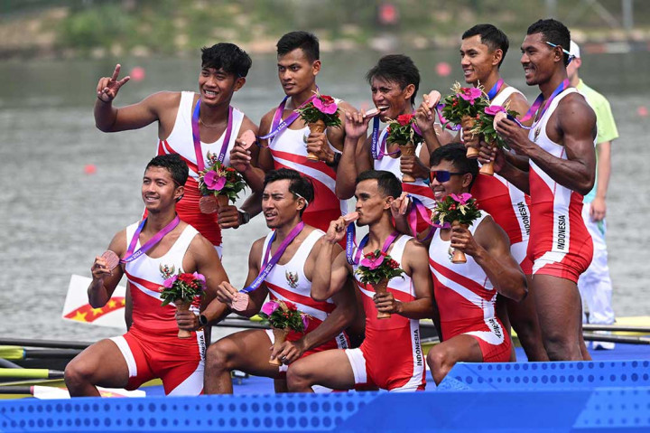Tim dayung Indonesia membawa pulang tiga medali perunggu Asian Games Hangzhou saat tuan rumah menunjukkan kedigdayaannya dengan memenangi seluruh enam nomor final yang mereka ikuti pada Minggu, 24 September 2023.