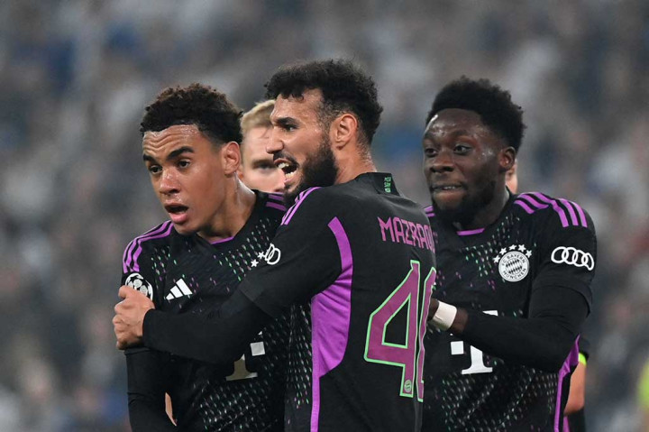 Die Roten kemudian berhasil bangkit dan menyamakan kedudukan lewat Jamal Musiala 11 menit berselang.